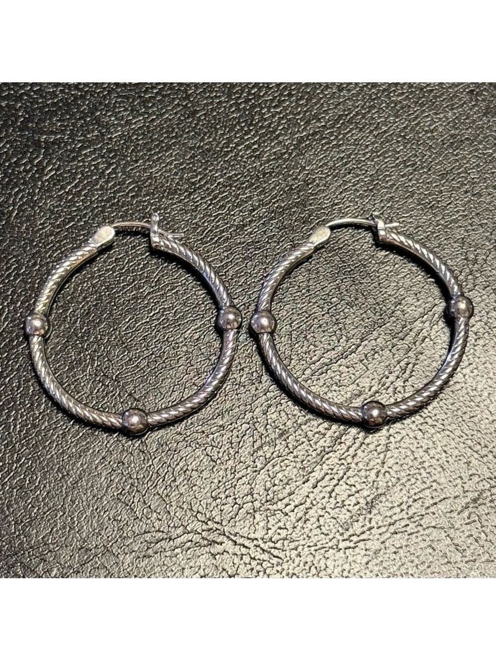 Silver Tone Hoop Earrings New